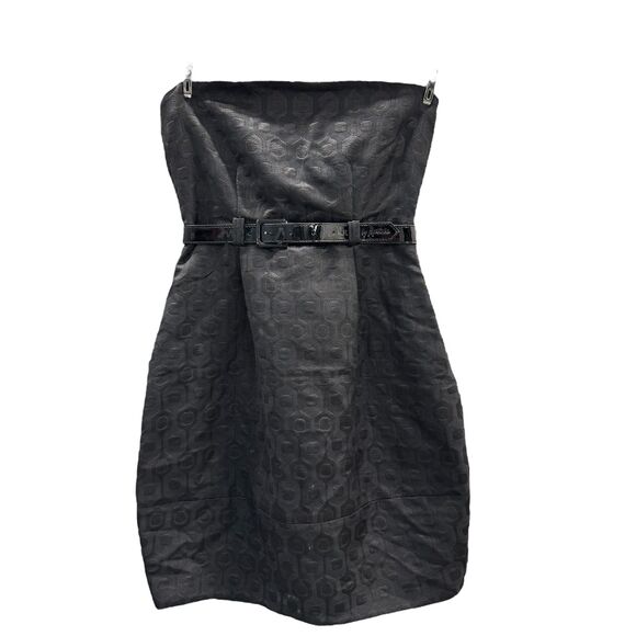 Guess by Marciano black Strapless Dress Ballon Cocktail Dress with Belted Waist - Picture 1 of 6